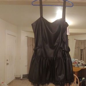 Black pleather costume dress